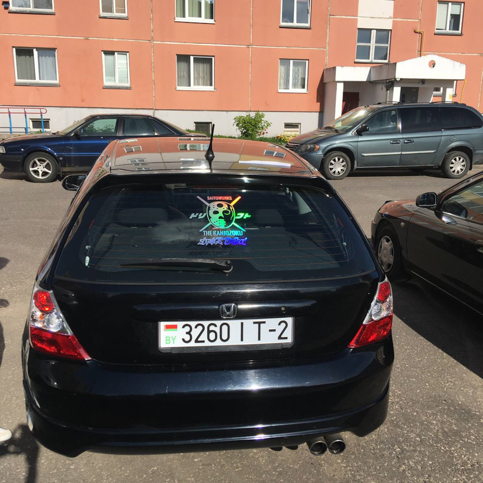 Съемная тонировка. Наклейки. — Honda Civic Hatchback (7G), 1,4 л, 2004 ...