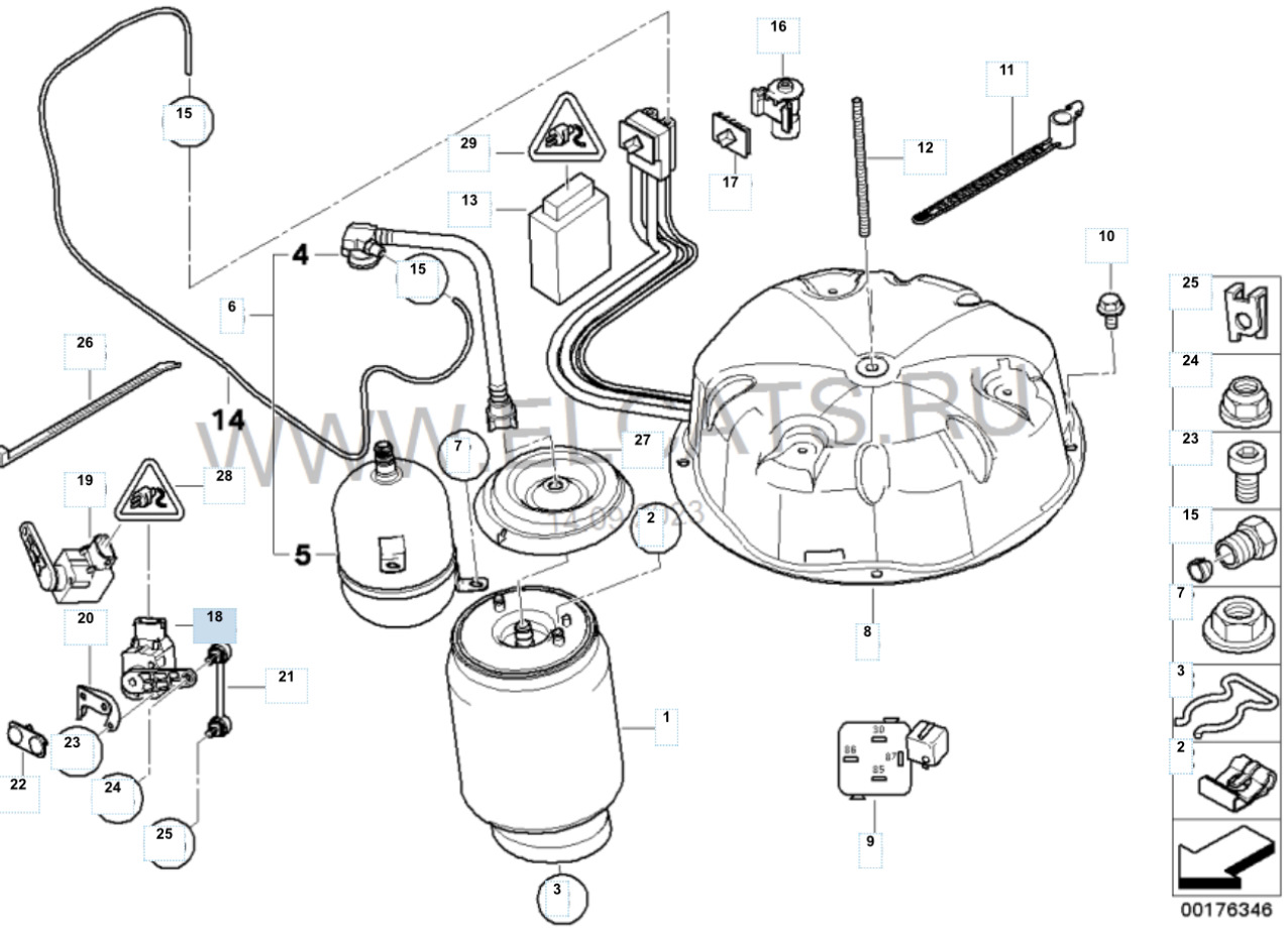 #10 SELFLEVEL SUSP INACT список покупок пневма — BMW X5 (E53), 4,8 л ...