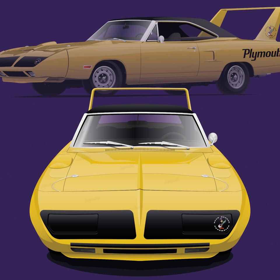 Рисунок Plymouth road runner superbird (yellow) — DRIVE2