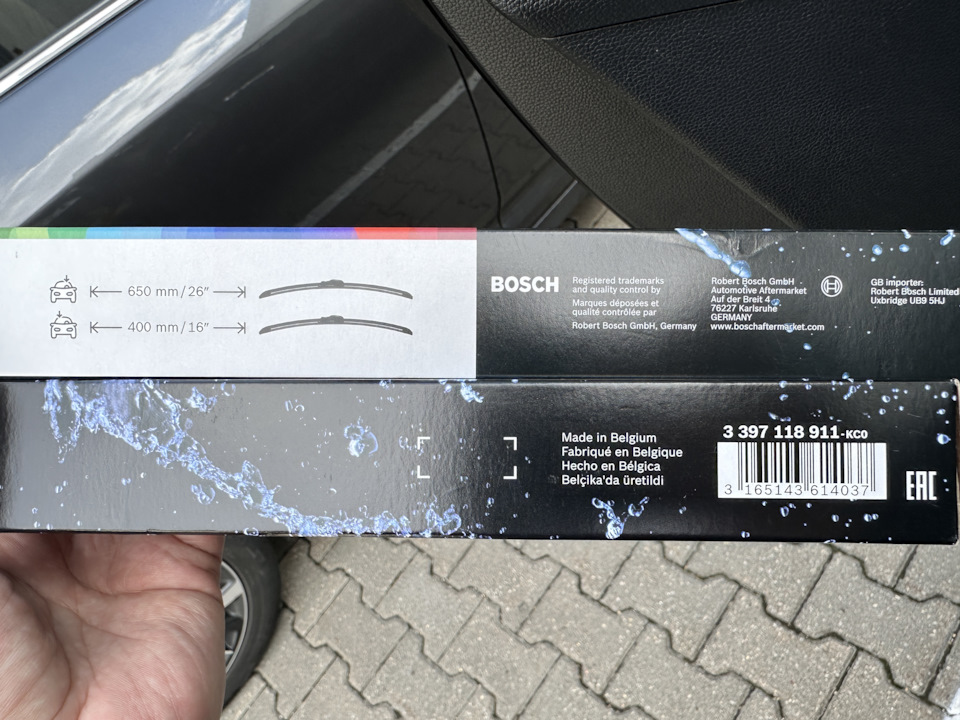 Щетки идут сразу в комплекте. Сделаны в Бельгии. — Hyundai Creta (1G). Запчасти на фото: 3397118911