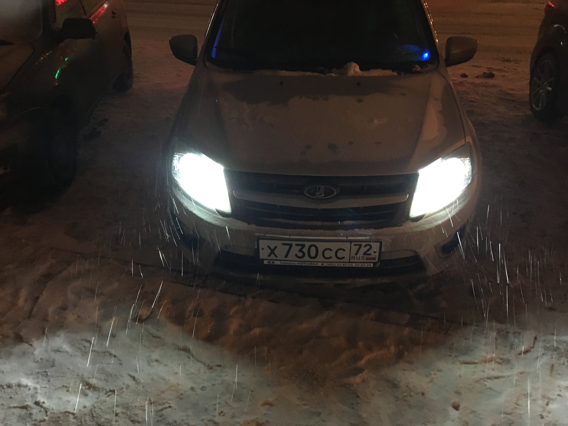 Лампы ДХО+габариты. Диодные в головной свет. — Lada Гранта лифтбек, 1,6 ...