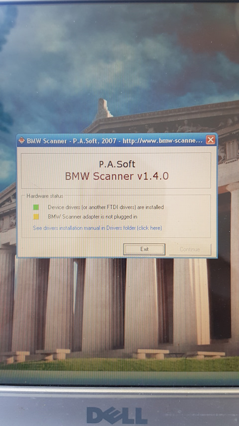 bmw scanner adapter is not plugged in