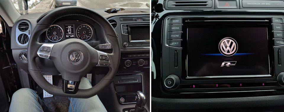 Руль и топовая магнитола — Volkswagen Tiguan (1G)