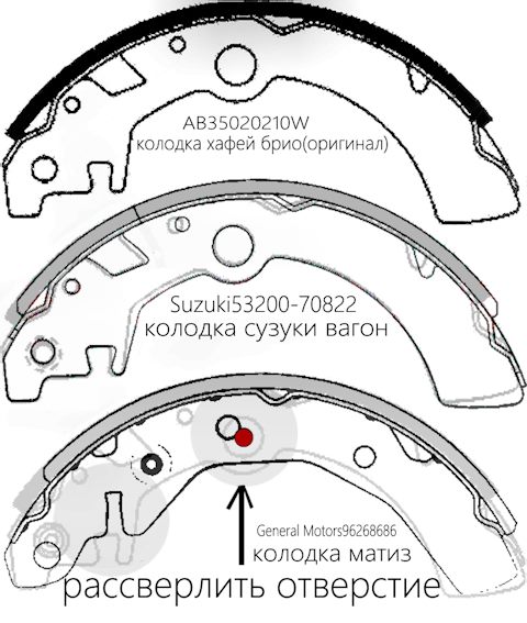 AB35020210W Колодка тормозная задняя к/т Brio HAFEI | Запчасти на DRIVE2
