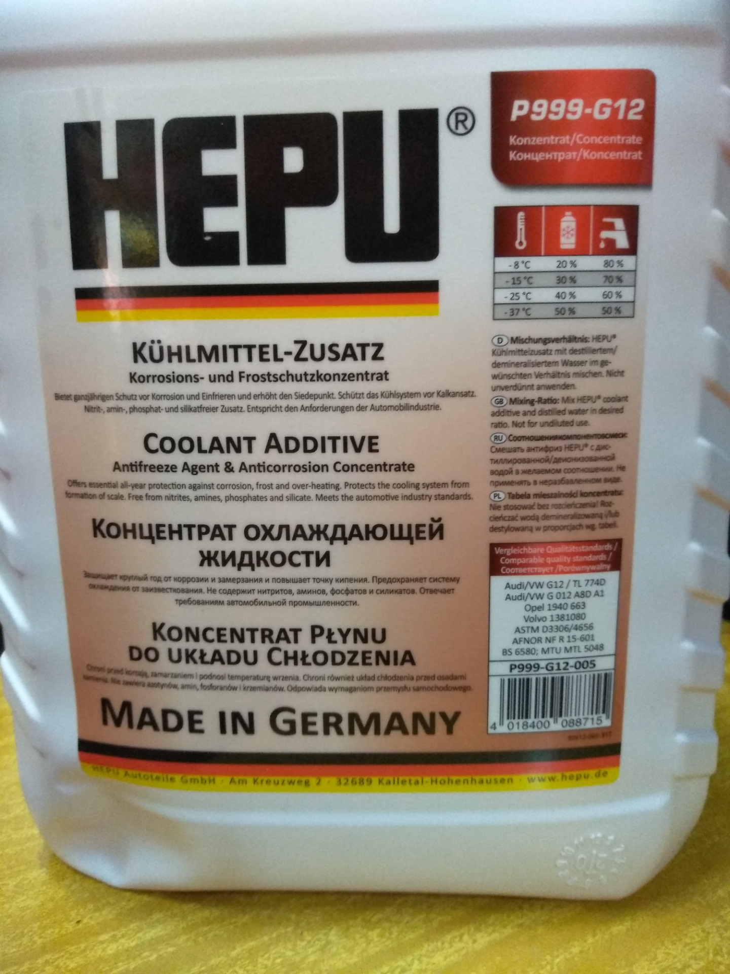Кто подскажет, можно ли залить вот такой антифриз Мондэо4 1.6 бензин ...