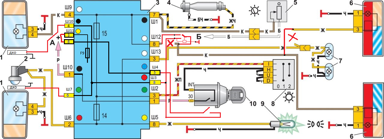 Распиновка 2107 инжектор ДХО на ВАЗ 2107 (семёрка) по штатной проводке - Lada 21074, 1,6 л, 2000 года дру