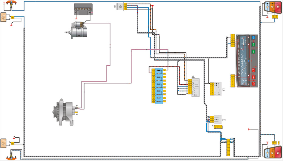 Электросхема ваз 2101 с описанием цветная