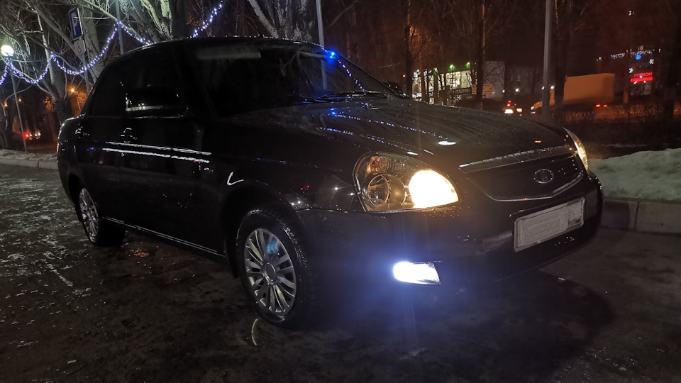 Би Led линзы в ПТФ приоры 2 — Lada Приора седан, 1,6 л, 2015 года ...