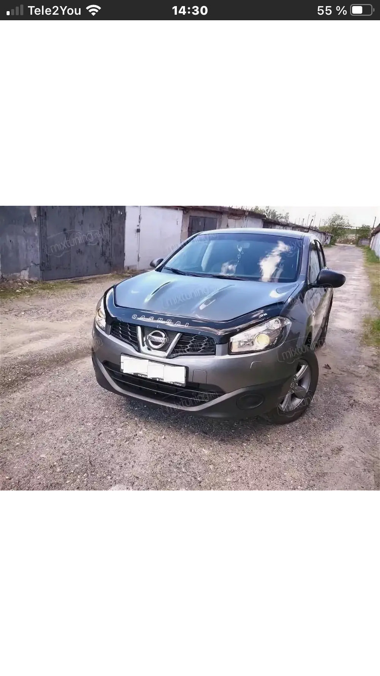 Дефлектор капота — Nissan Qashqai (1G), 1,6 л, 2011 года | просто так |  DRIVE2