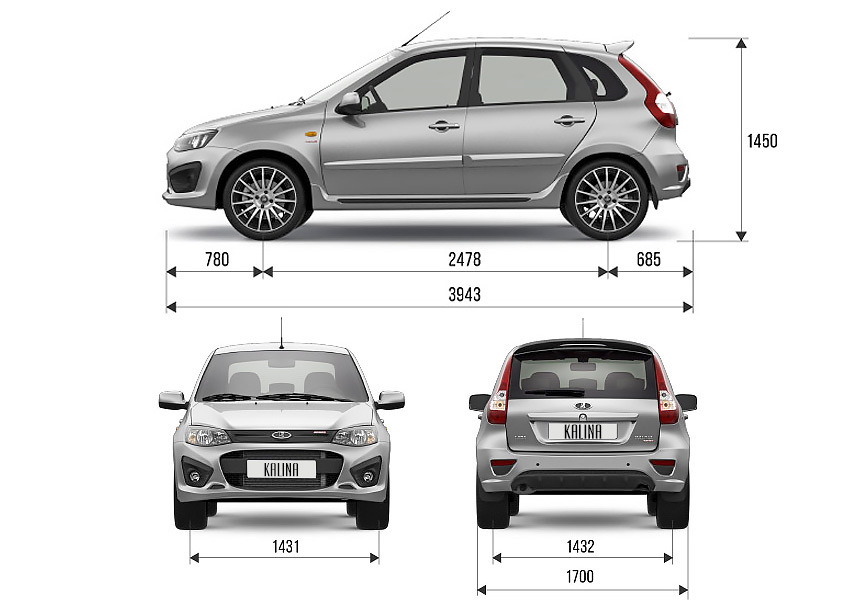Лада калина седан чертеж