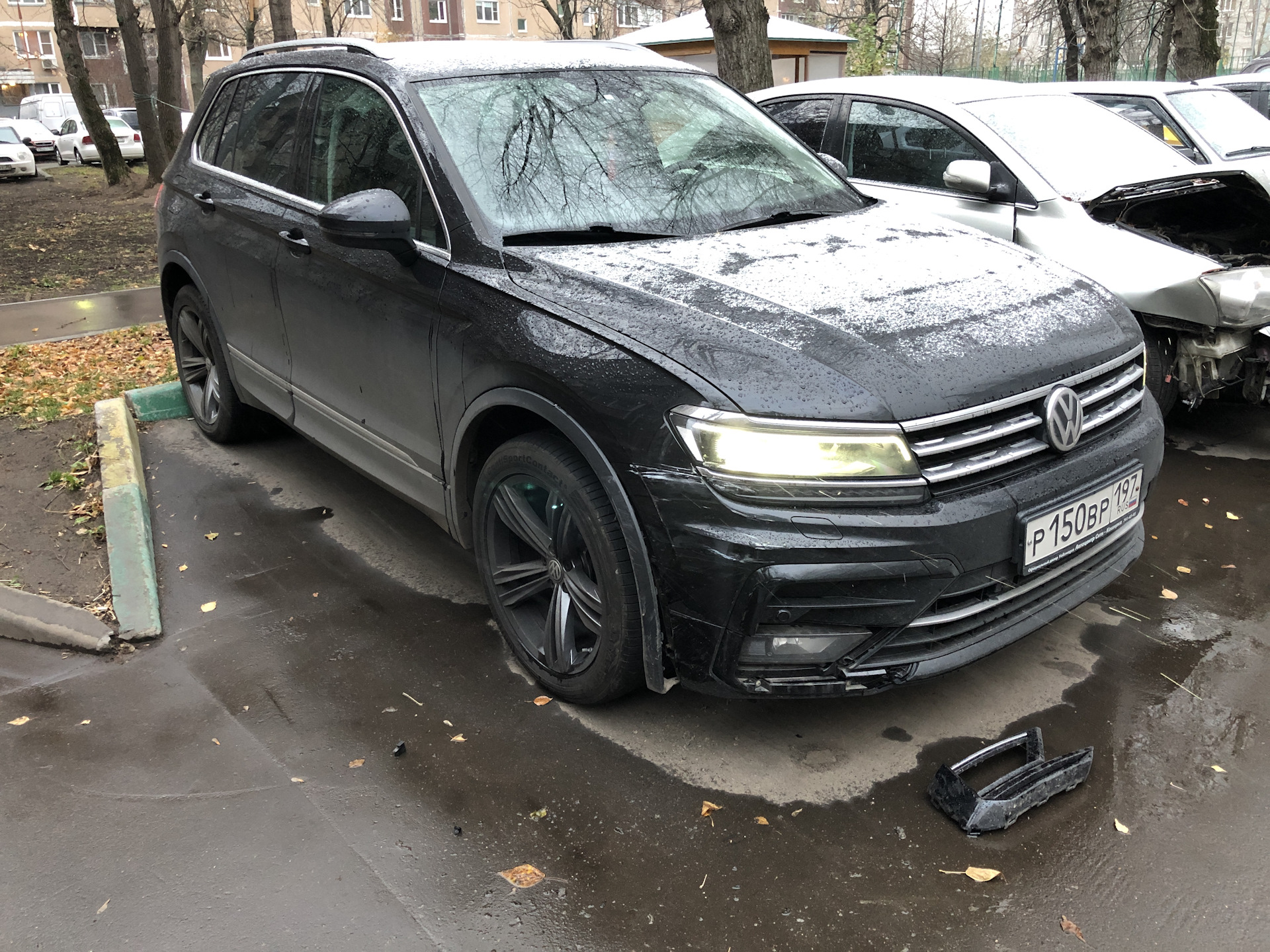 Началось в колхозе утро :( — Volkswagen Tiguan (2G), 2 л, 2018 года | ДТП |  DRIVE2