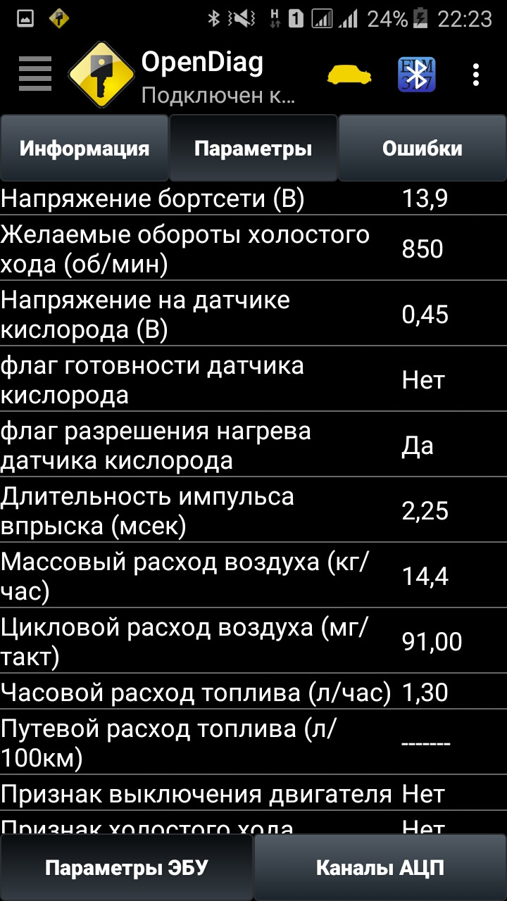 Расход воздуха. Данные диагностики — Lada 2114, 1,5 л, 2003 года | поломка  | DRIVE2