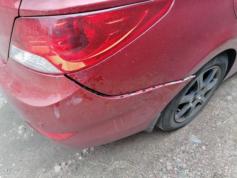Оторвал бампер. Опять… — Hyundai Solaris, 1,6 л, 2011 года | ДТП | DRIVE2