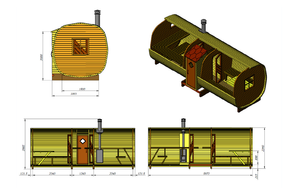 Баня бочка своими руками чертежи размеры