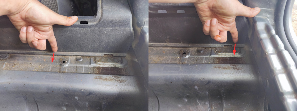 Расположение заглушек с правой стороны — Nissan Terrano III