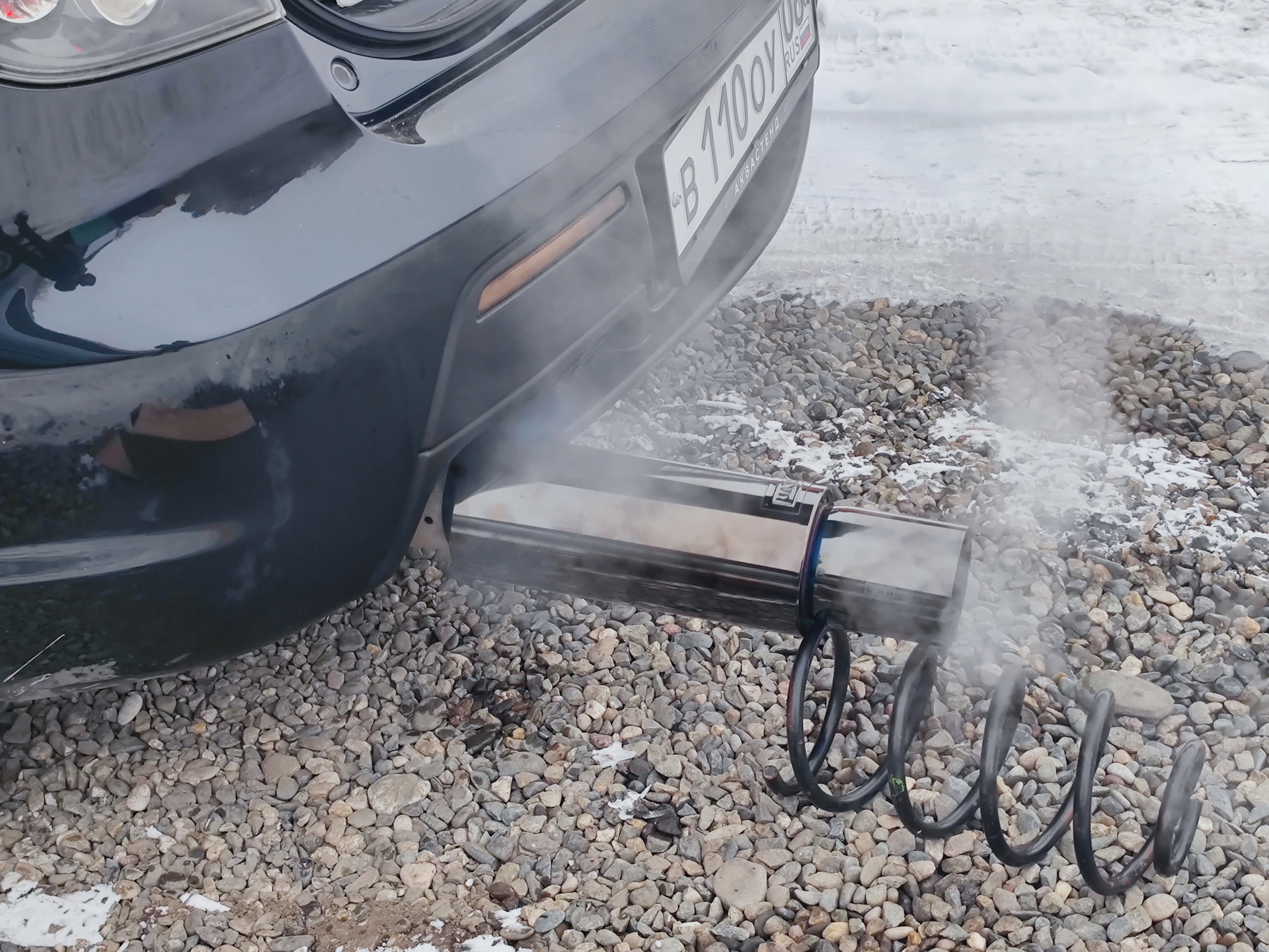 Установка прямоточного глушителя. — Mazda 3 MPS (1G), 2,3 л, 2007 года ...