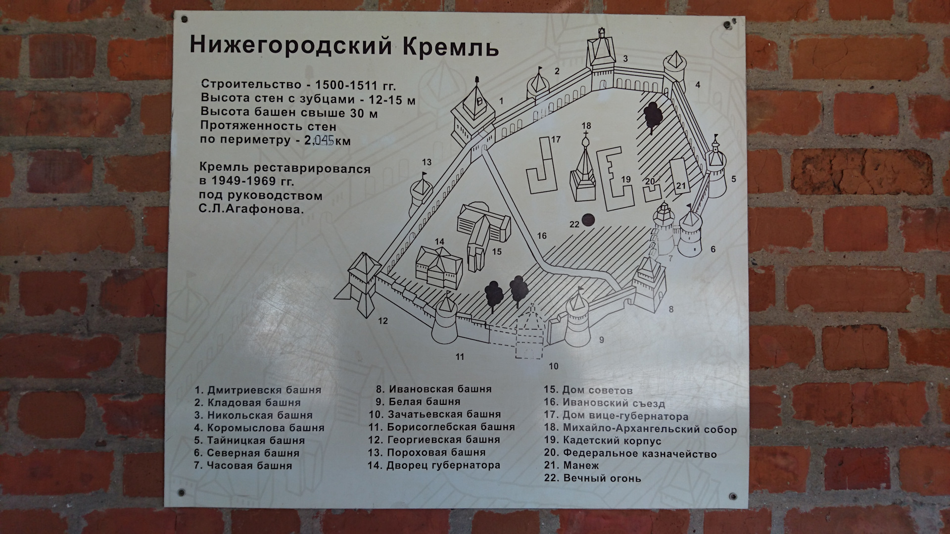 Карта схема нижегородского кремля
