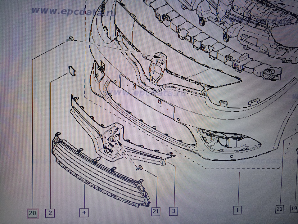 Схема бампера рено логан 2