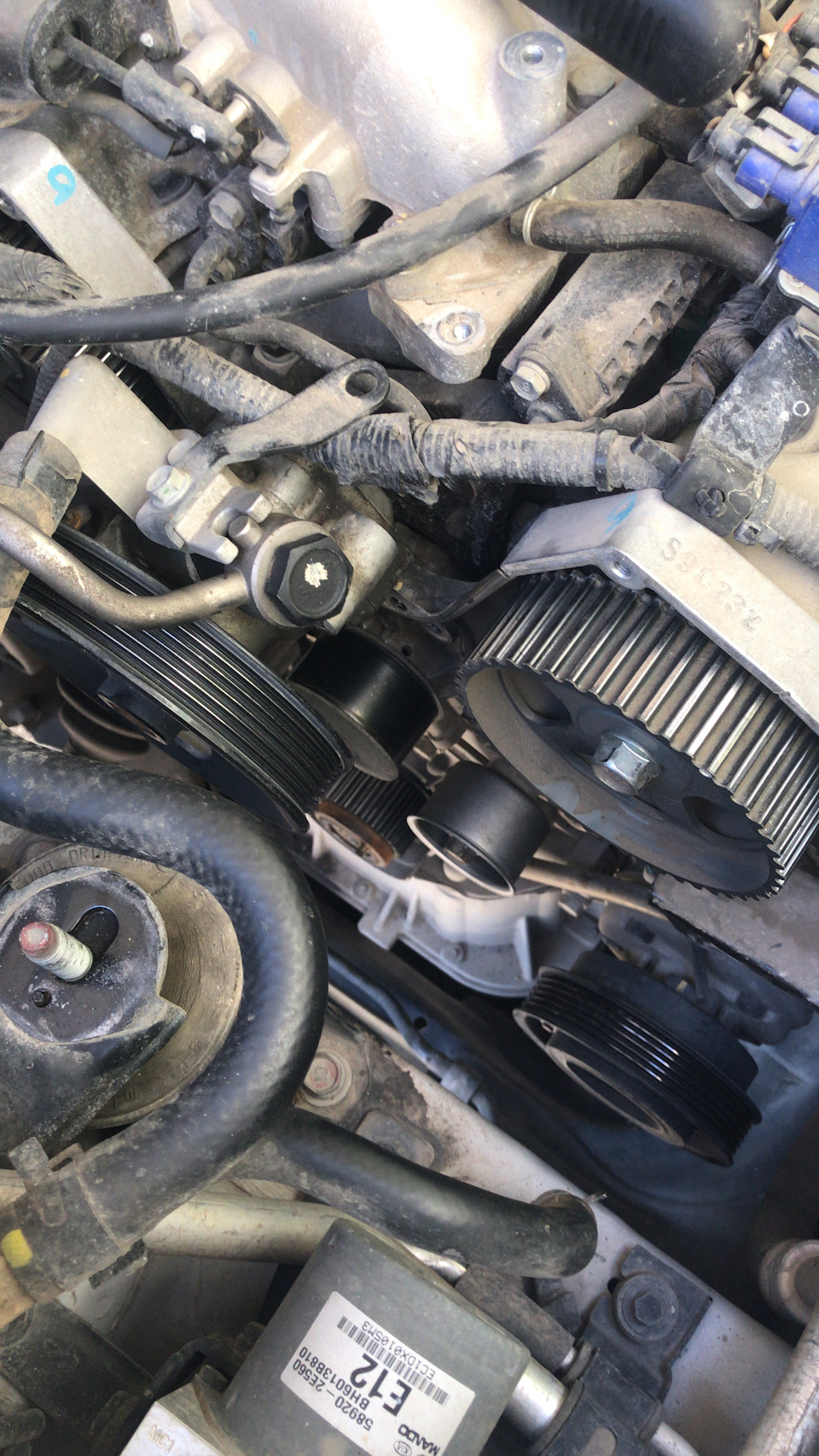 Как и на Акценте, теперь и на Тусоне была произведена замена ремня ГРМ ...