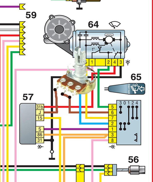 Мотор стеклоочистителя ока передний схема