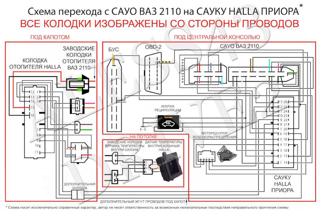 Схема проводки 21 10