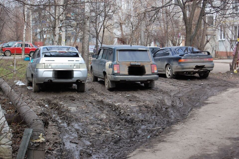 парковка на газоне