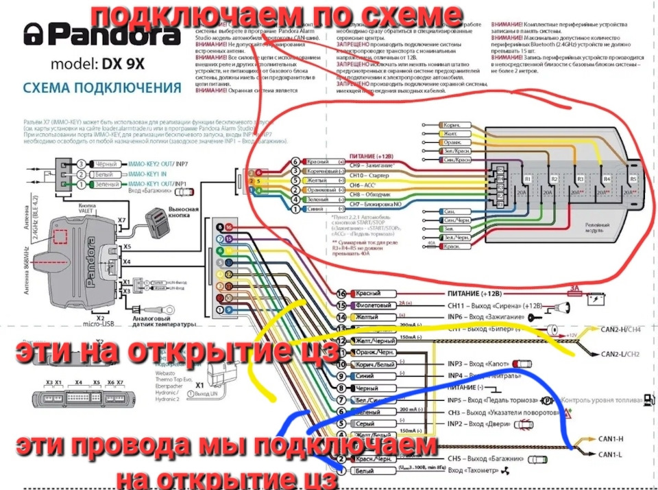 Pandora dx 9x схема