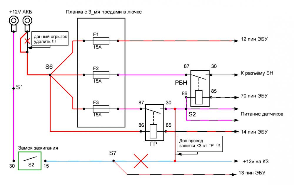 Проводка калина 1 схема