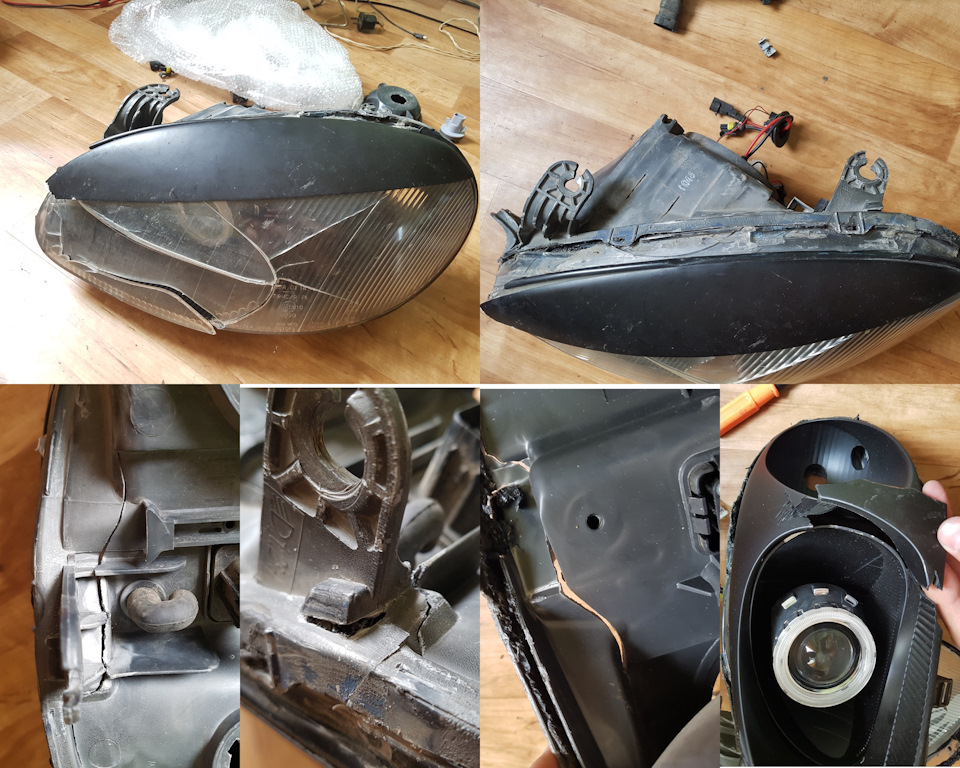 Установка 3 дюймовых линз и биксенона в Ланос + клейка фары содой Ч. 2 ...