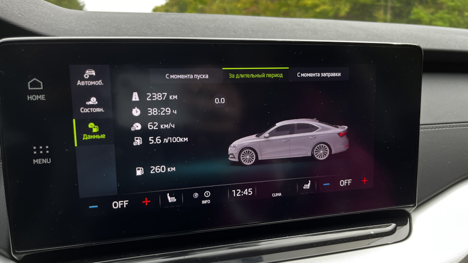 Параметры движения по побережью — Skoda Octavia A8 Mk4. Запчасти на фото: B2387