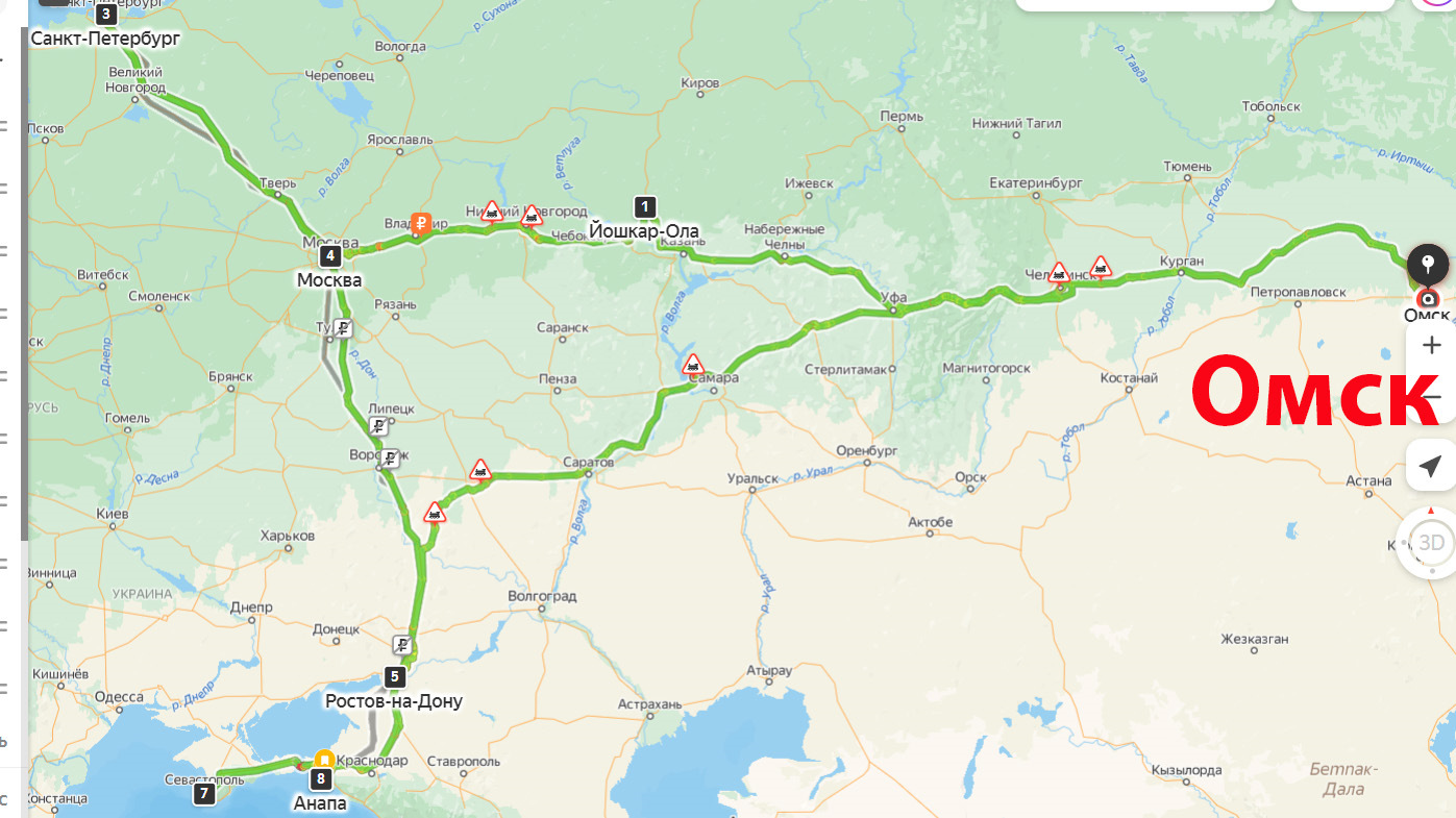 Трасса омск санкт петербург