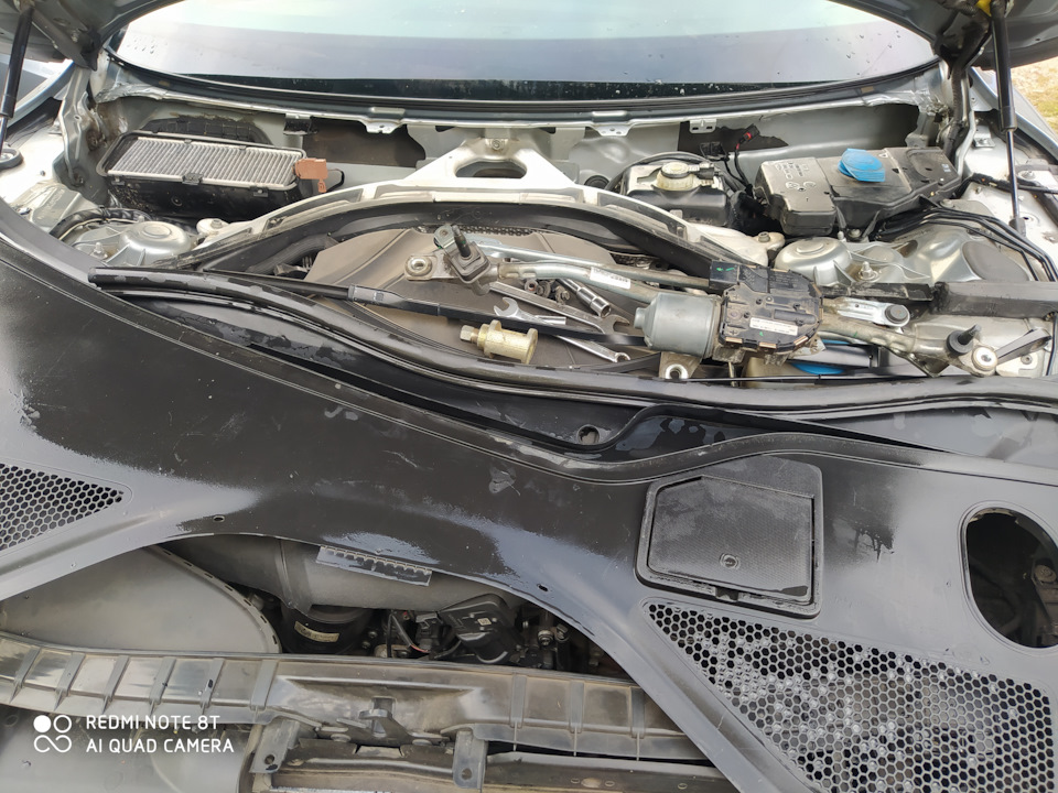 #10# Профилактика трапеции дворников, чистка и мойка дренажа — Audi A7 ...