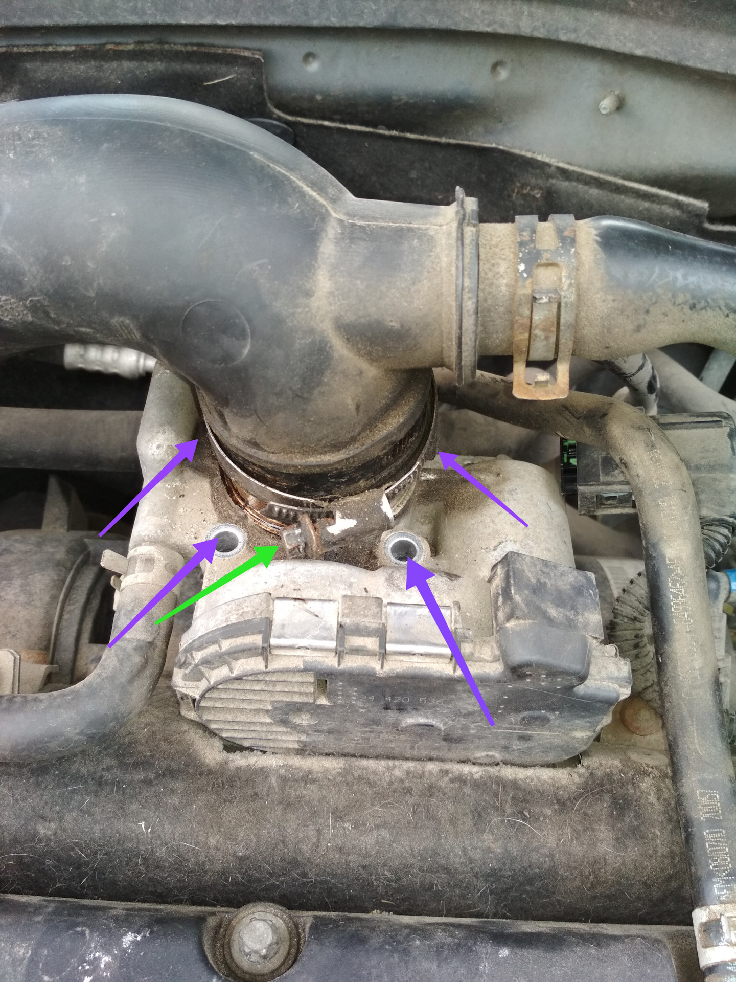 Чистка дроссельной заслонки — Opel Astra H, 1,4 л, 2011 года | своими ...