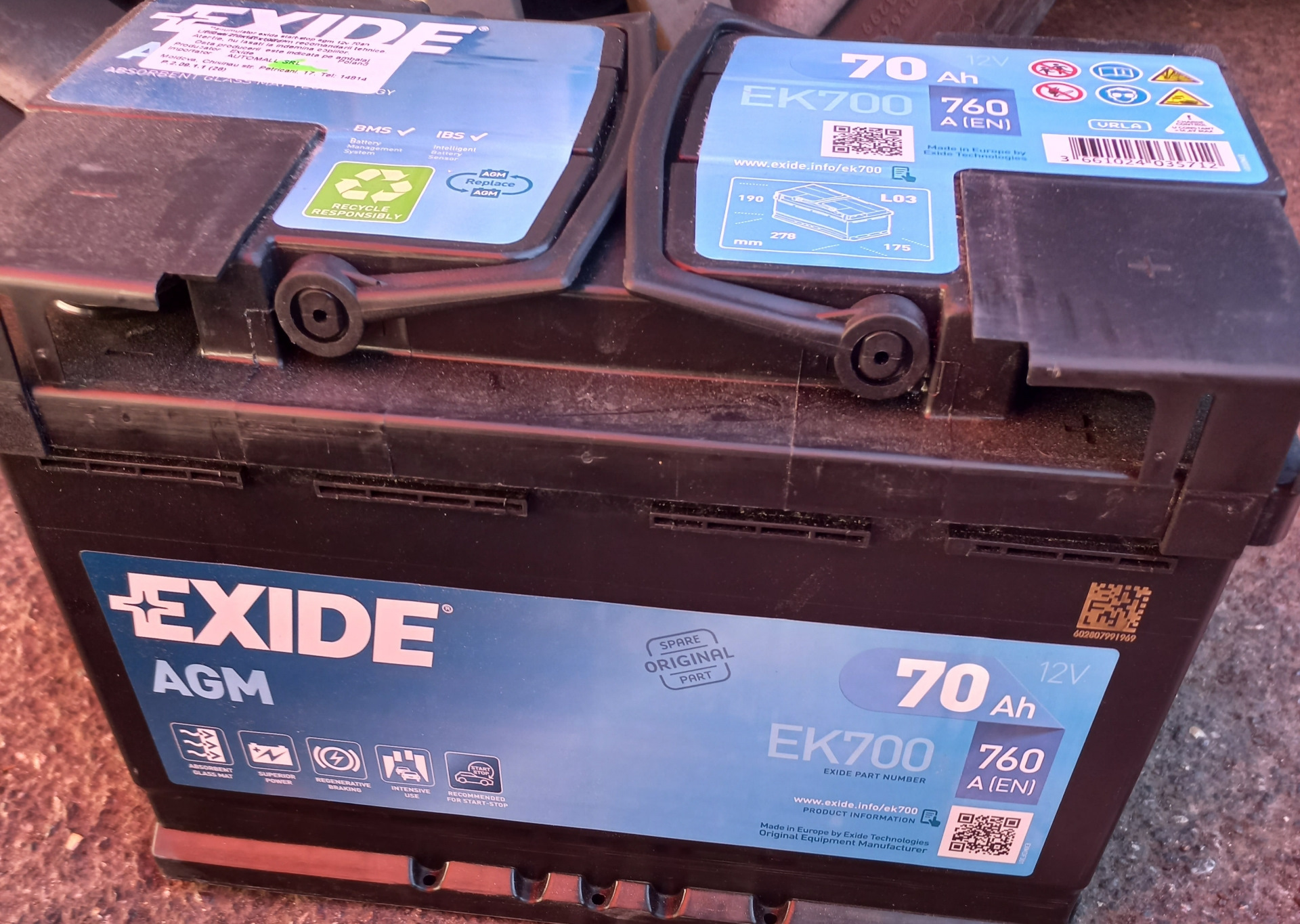 Exide ek700. Ek700.