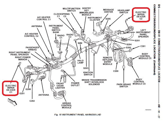 Electric Wiper De-Icer / Подогрев зоны покоя дворников — Chrysler Town ...