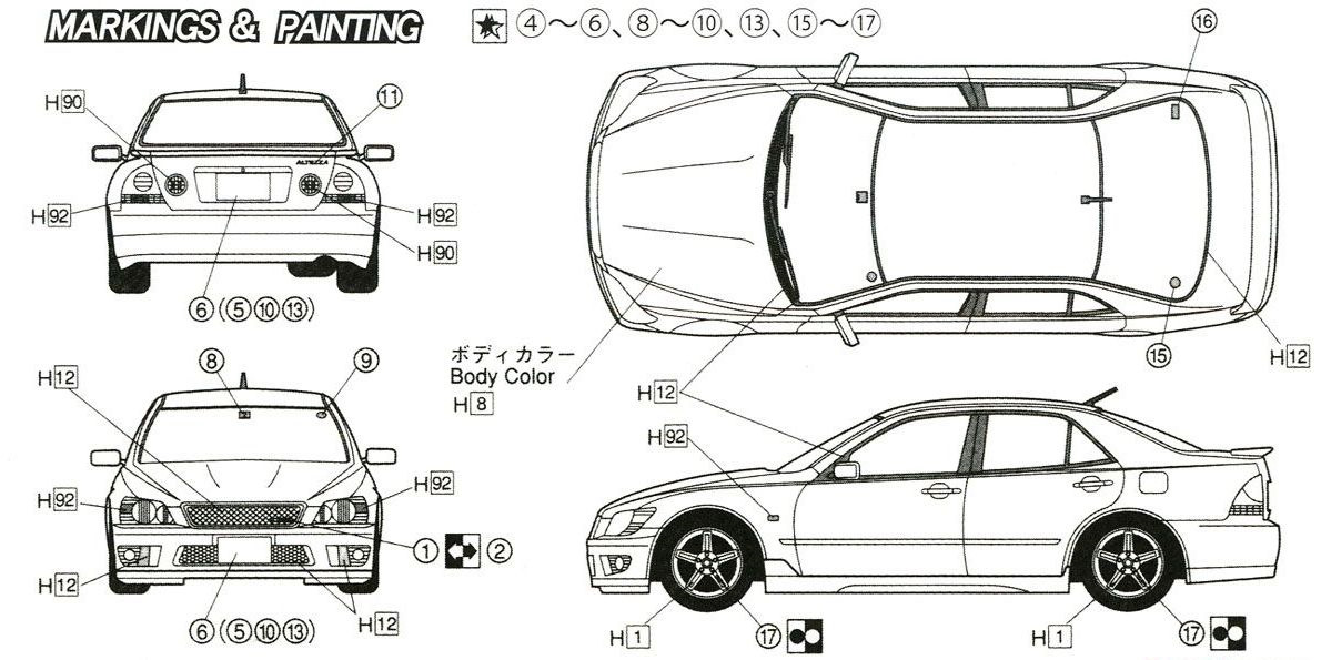 Чертеж toyota altezza