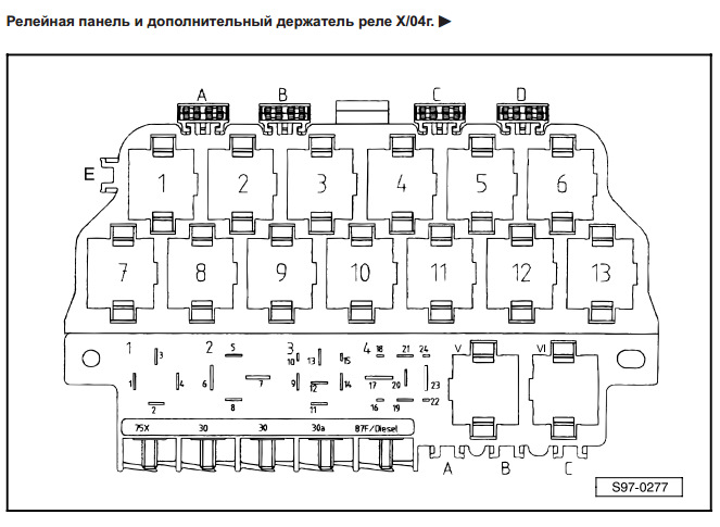 Схема реле пассат б3