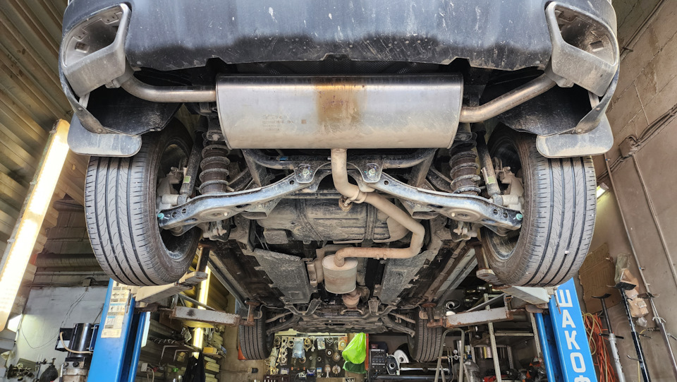 Штатная выхлопная система Chery Tiggo 7 Pro Max 1.6 turbo 150 л.с. Передний привод. — Chery Tiggo 7 Pro Max