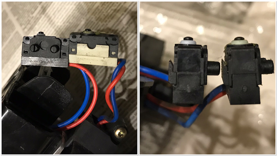 Слева заводские микрики — справа мои новые из запасов (так и не поставил их на свои замки) — износа 0.0 👌оставлю как есть, свои в запас. — Audi Allroad (C5)