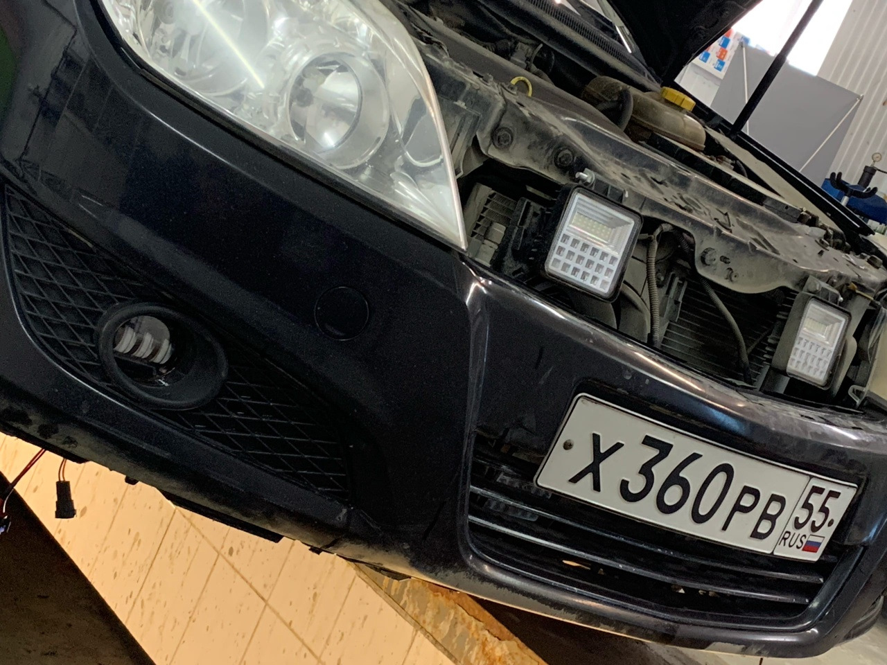 Opel Astra H установка ПТФ от Sal-Man. — Opel Astra H, 1,8 л, 2008 года ...