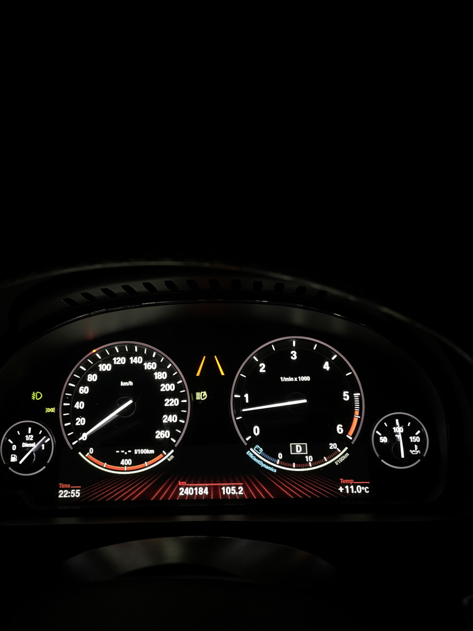 Температура мотора — BMW 5 series (F10), 3 л, 2011 года просто так