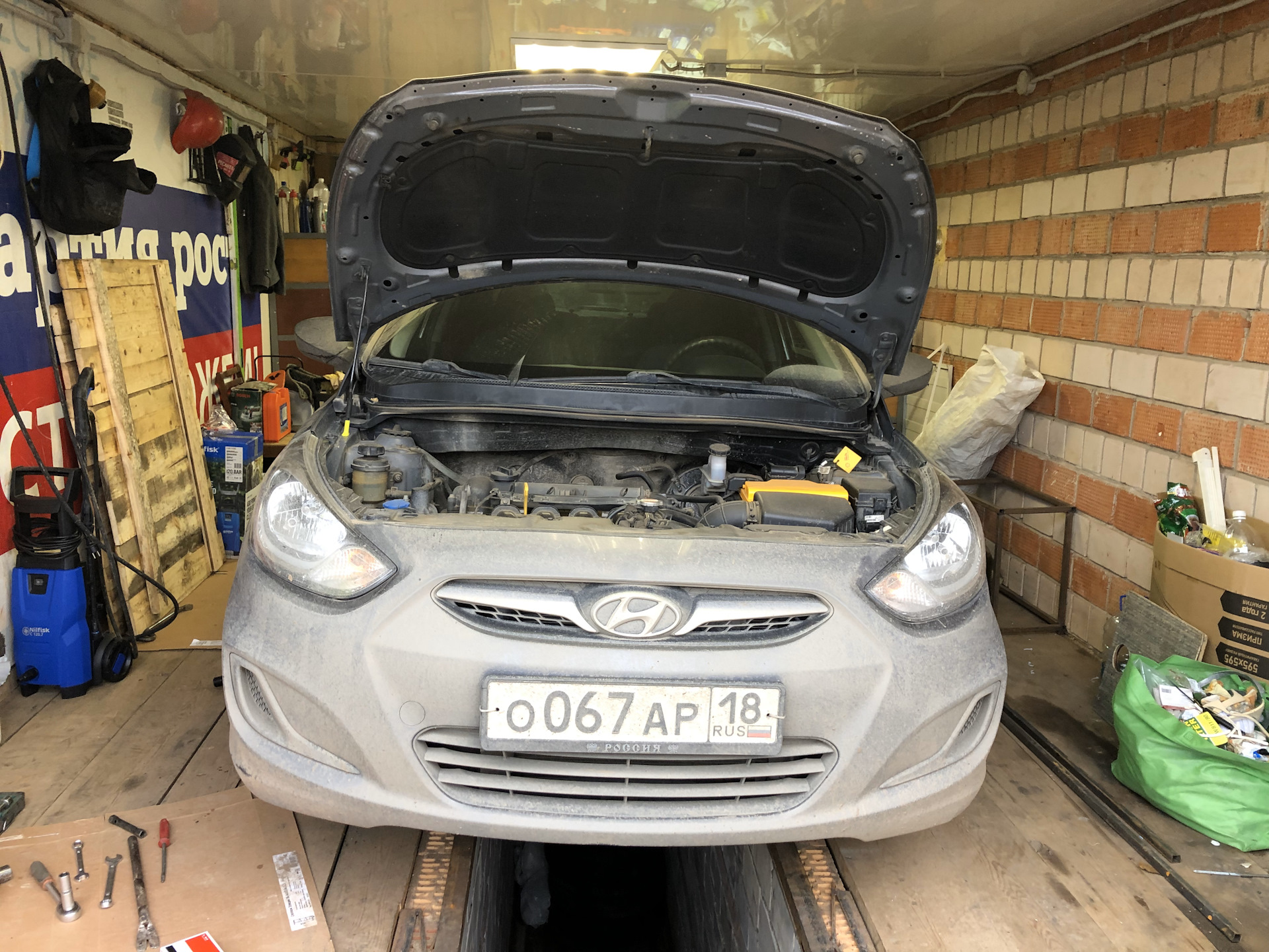 Замена втулок и стоек стабилизатора — Hyundai Solaris (1G), 1,6 л, 2012 ...