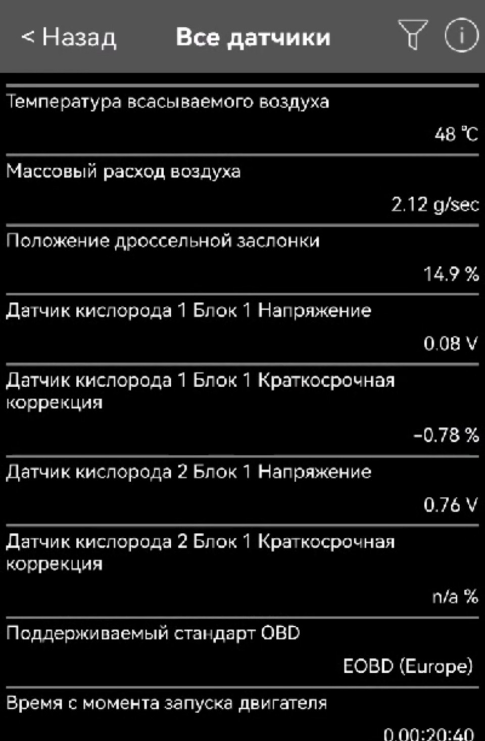 Напряжение датчика кислорода — Toyota Auris (1G), 1,6 л, 2008 года ...