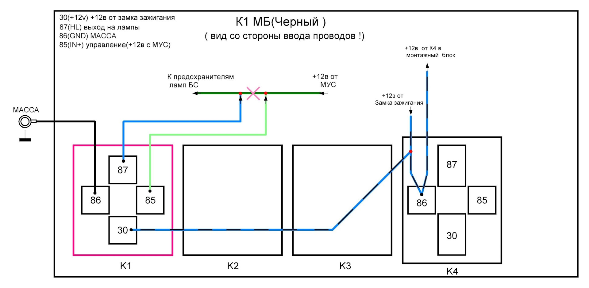 Схема фары калина 1. Схема поворотников Калина 1.