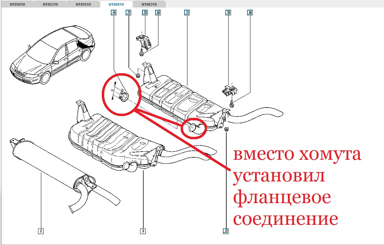 Схема выхлопной системы рено логан 1