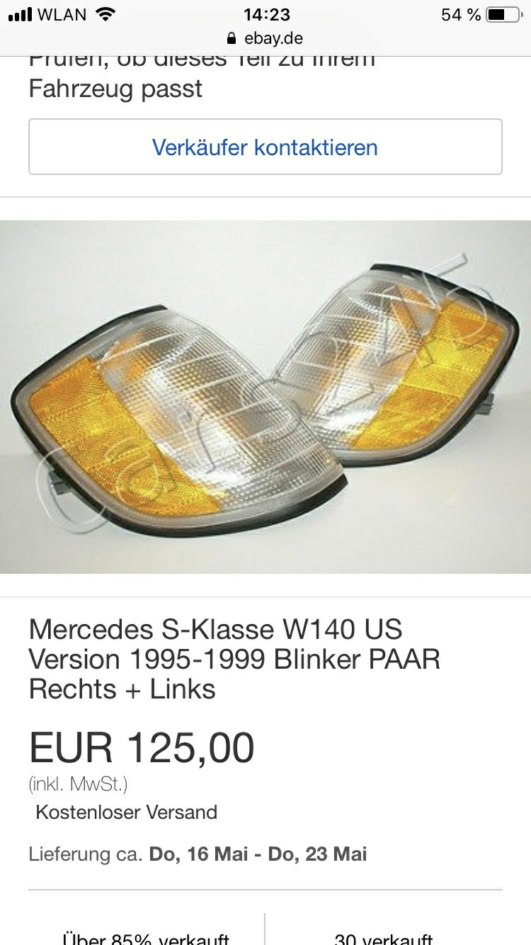Поворотники USA — Mercedes-Benz S-Class (W140), 3,5 л, 1996 года ...