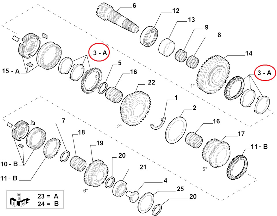 Передаточные числа трехвальной КПП м38 трехвалки m38 Фиат Дукато ...