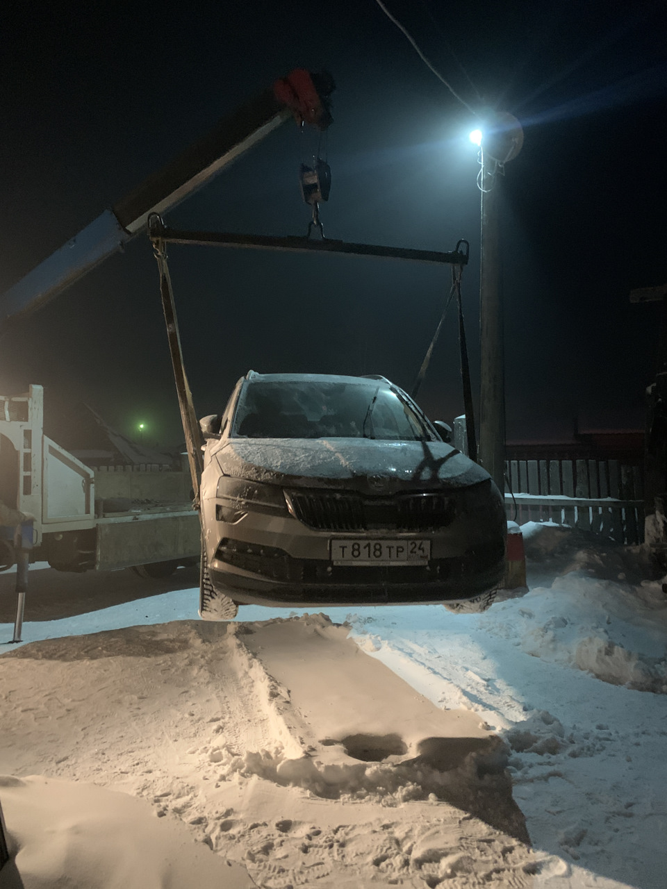 Приключения чешки в России или замороженная полукровка. — Skoda Karoq, 1,4  л, 2019 года | эвакуация | DRIVE2