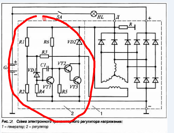 Электрическая схема генератора валео