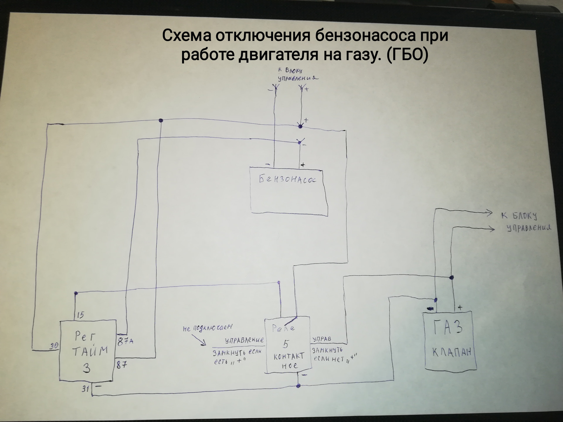 схема подключения бензонасоса